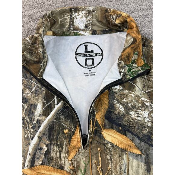 Lincoln Outfitters Men's Medium Real Rree Heavy Camouflage Hunting Quarter Zip - Picture 7 of 7